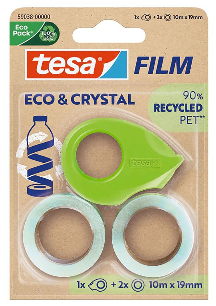 Teippi tesafilm® Eco & Crystal Mini Dispenser 10 m x 19 mm