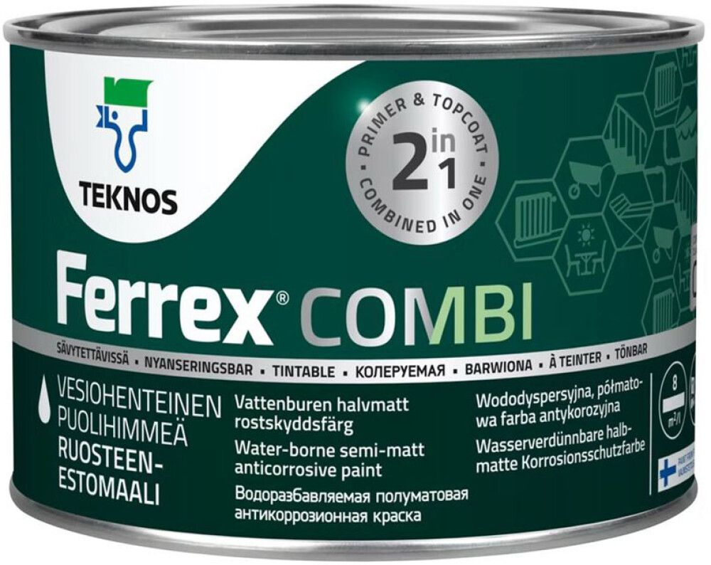 Ruosteenestomaali Teknos Ferrex Combi Valkoinen