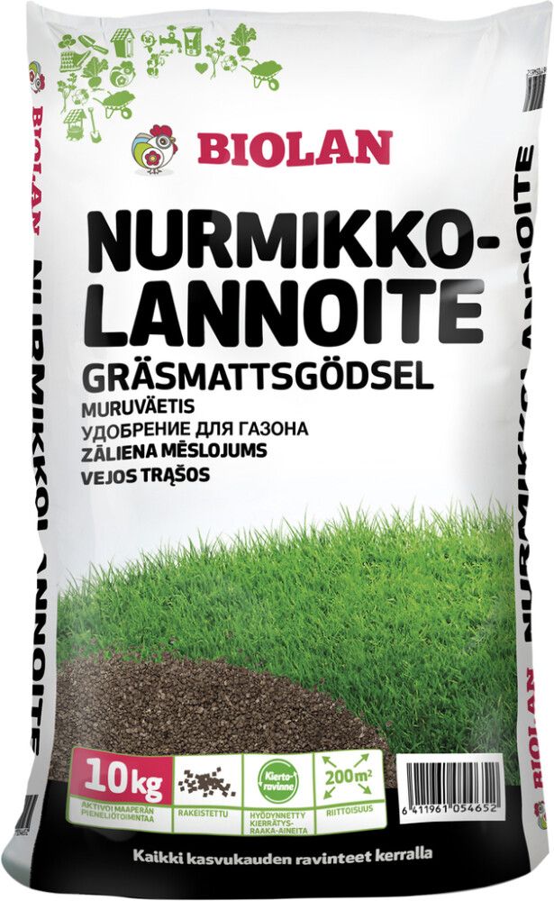 Nurmikkolannoite Biolan 10 kg