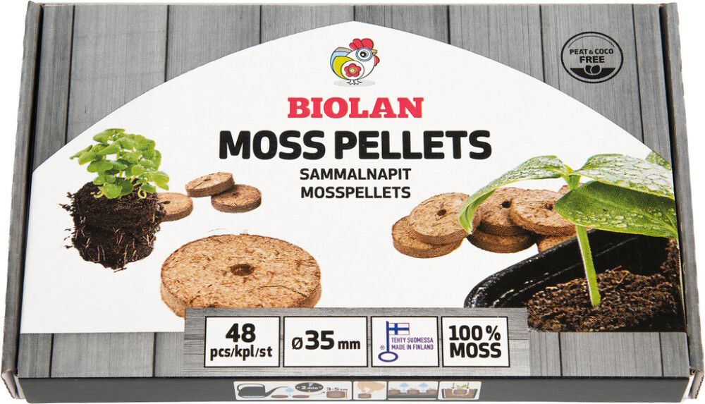 Sammalnapit Biolan 48 kpl