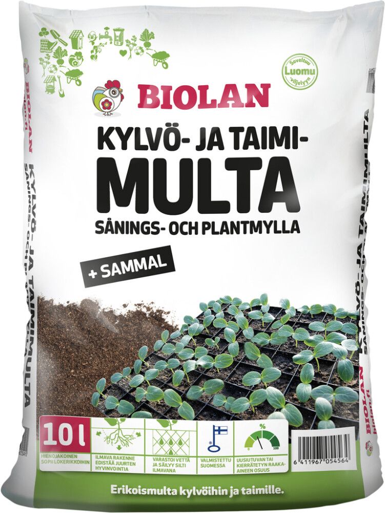 Kylvö- ja taimimulta Biolan 10 l