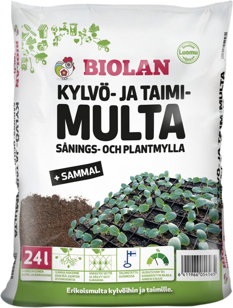 Kylvö- ja taimimulta Biolan 24 l