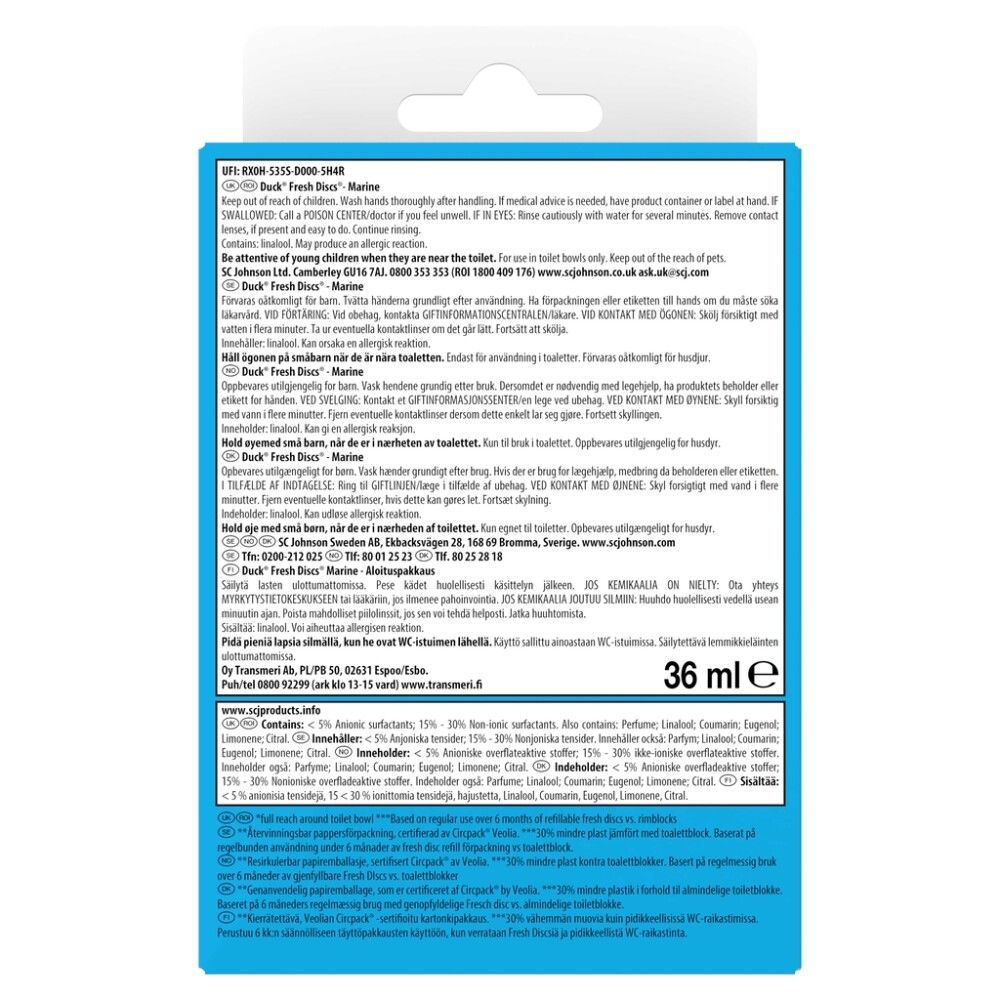 WC-raikastin Duck Fresh Discs Marine 36 ml