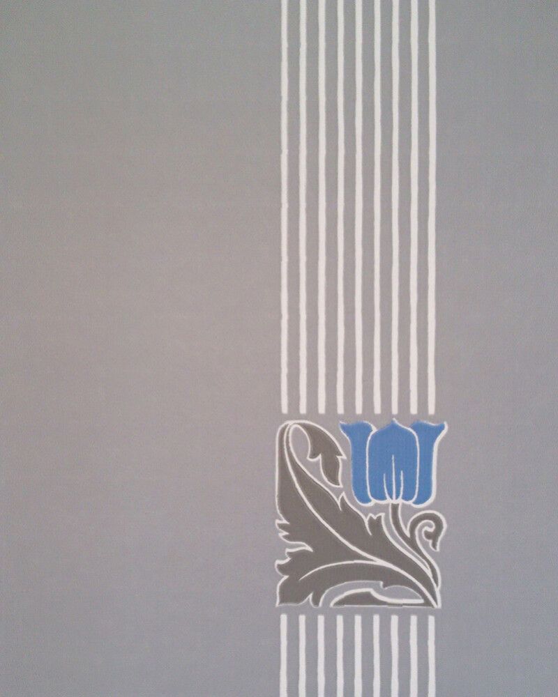 Kuitutapetti Sandudd Isoäidin Aikaan Harmaa/sininen-valkoinen