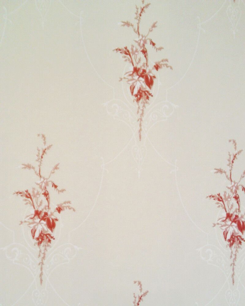 Kuitutapetti Sandudd Isoäidin Aikaan Valkoinen/punainen Ornamentti