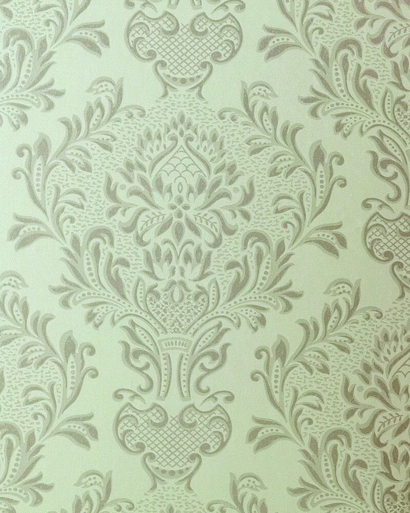 Kuitutapetti Sandudd Isoäidin Aikaan Vihreä/hopea Ornamentti