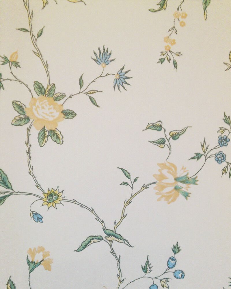 Kuitutapetti Sandudd Isoäidin Aikaan Valkoinen/keltainen kukka