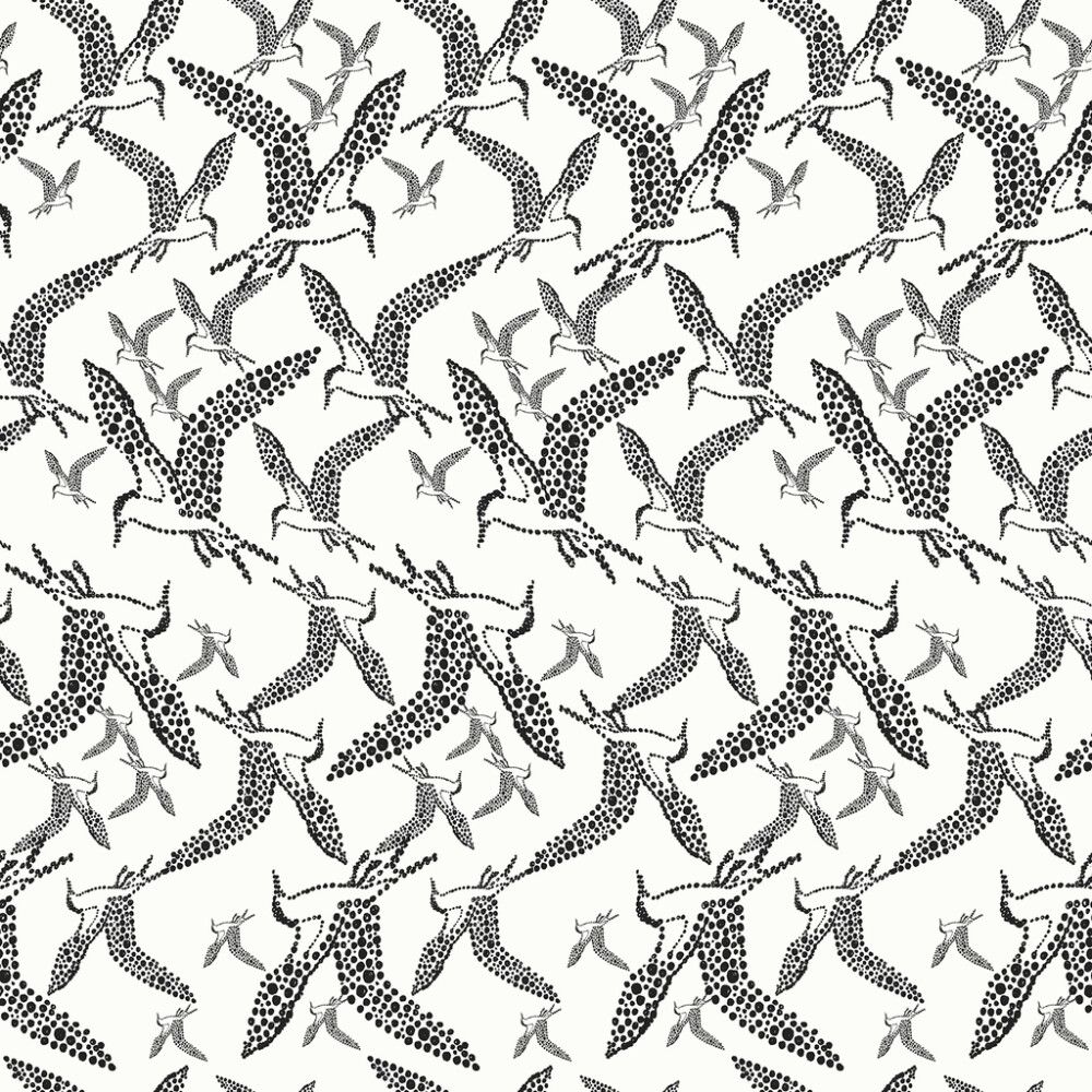Kuitutapetti Ivana HKI Valko/Musta Lintu