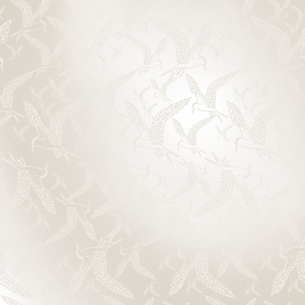 Kuitutapetti Ivana HKI Helmiäinen/Valkoinen Lintu