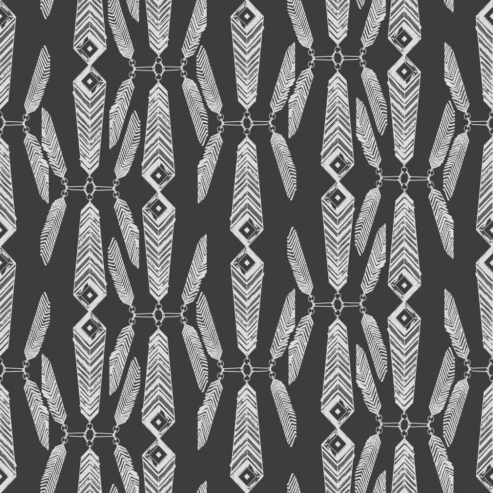 Kuitutapetti Ivana HKI Musta/Valkoinen Sulka