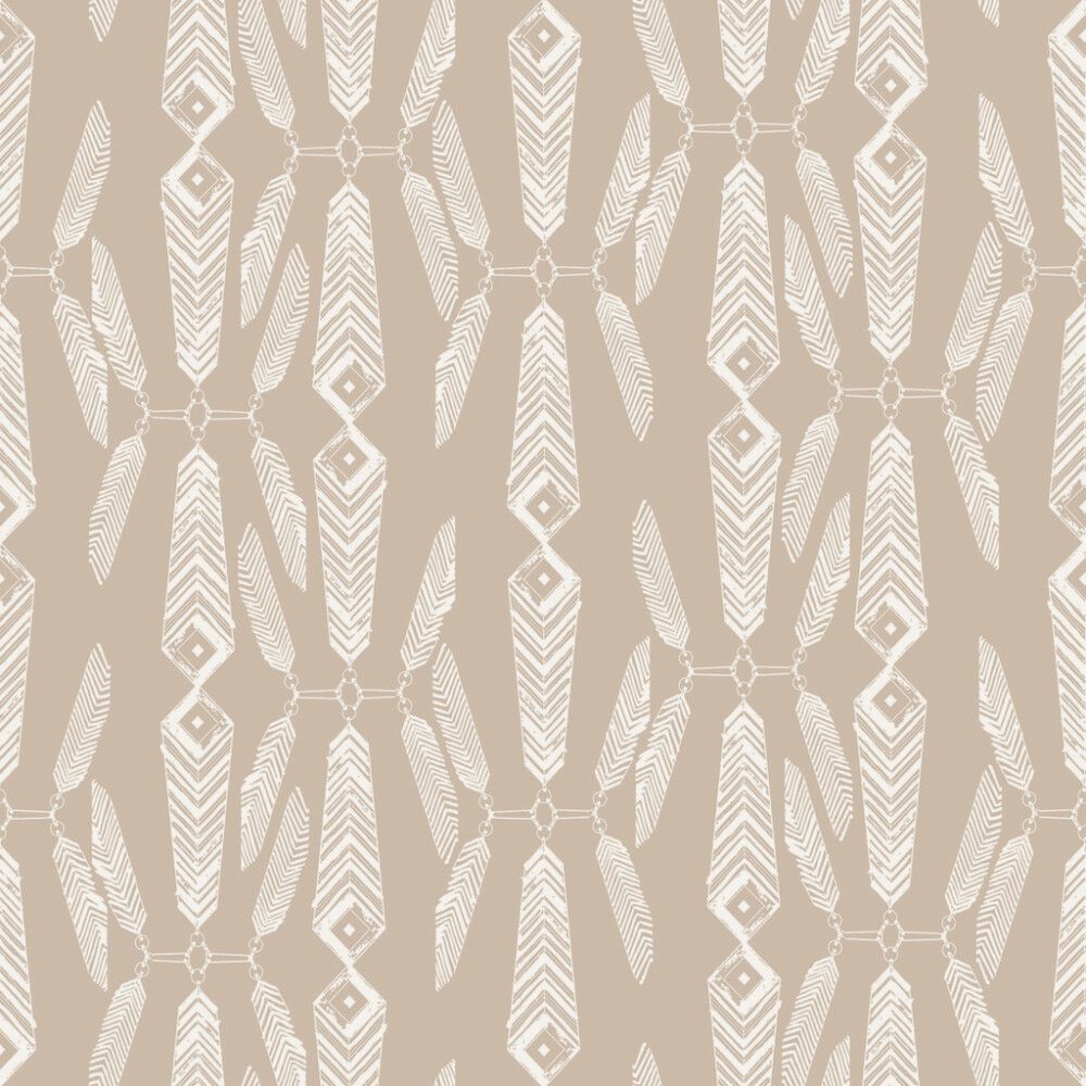 Kuitutapetti Ivana HKI Valkoinen/Ruskea Sulka