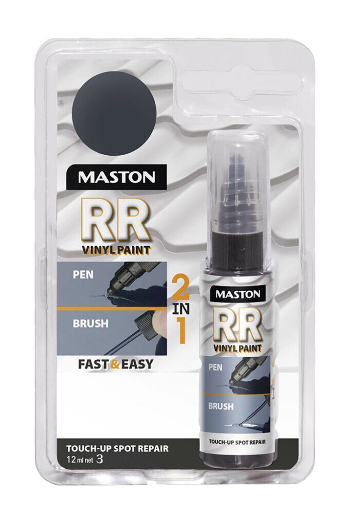 Maalikynä Maston RR Touch-up 2in1 12 ml Tummanharmaa