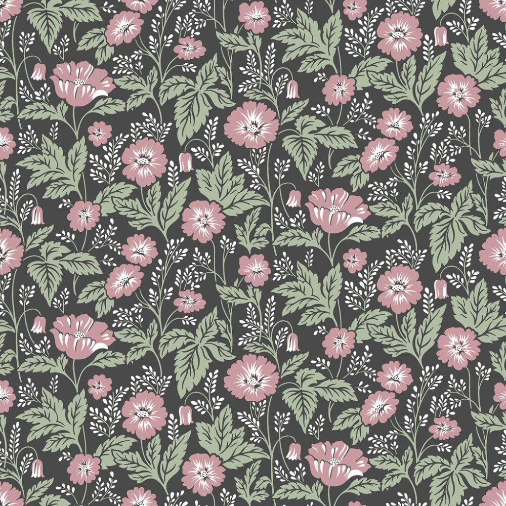 Kuitutapetti Belle Tumma/punainen kukka