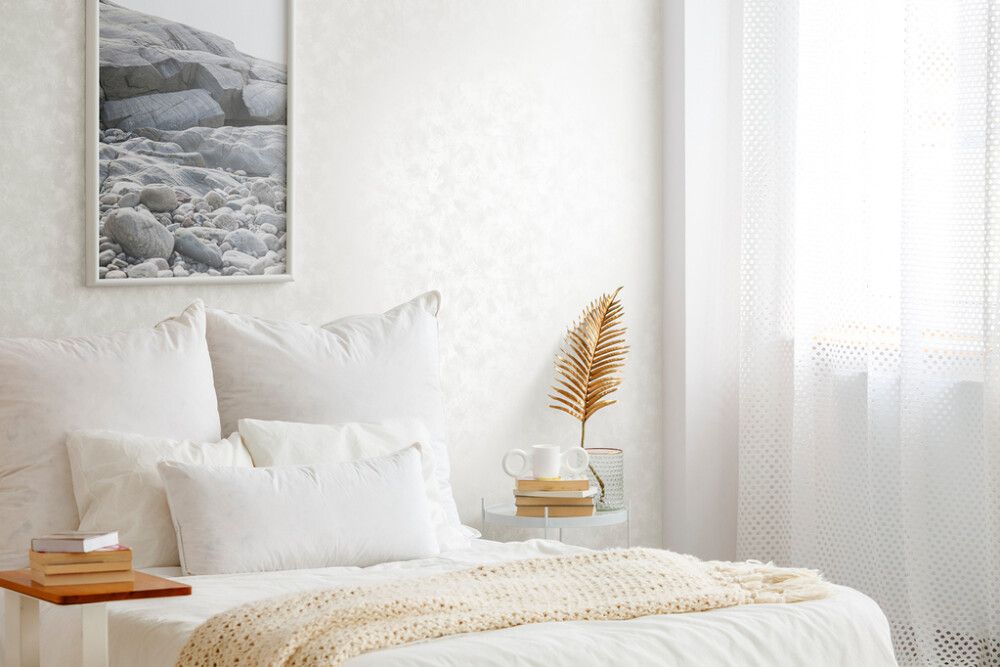 Kuitutapetti Rantaniitty Valkoinen helmiäinen