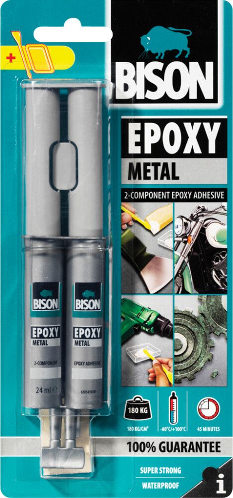 Liima/täyteaine Bison Epoxy Metal 24 ml