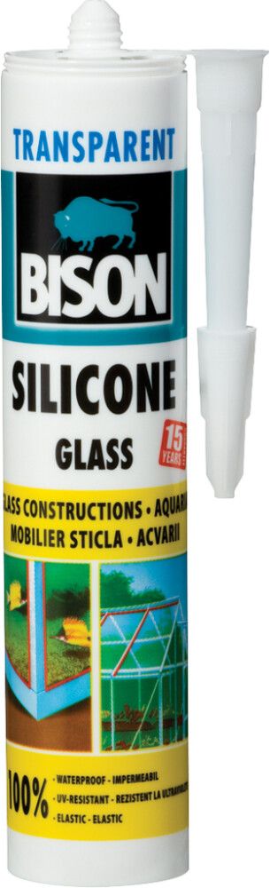 Tiivistysmassa Bison Silicone Glass 290 ml