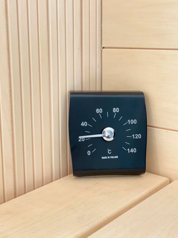 Saunamittari Saunia musta 13 x 13 cm