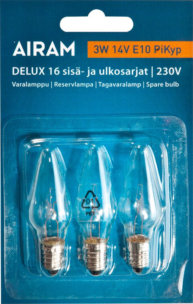 Varalamppu Airam Delux 3 W E10 PiKyp