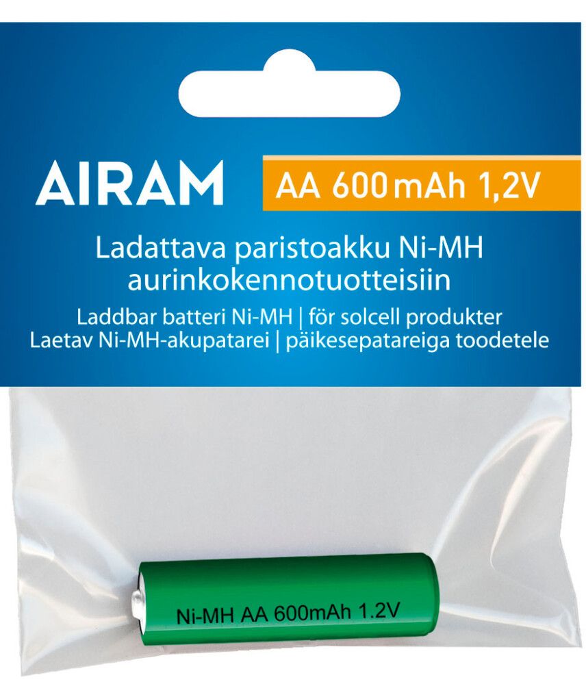 Ladattava paristoakku Airam AA 600 mAh 1,2V