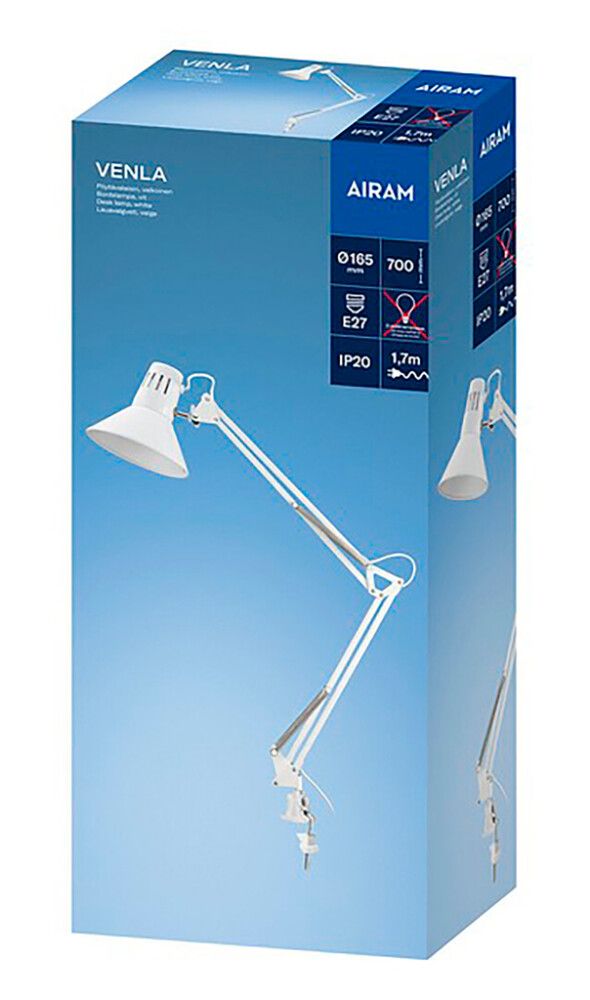Pöytävalaisin Airam Venla valkoinen 70 cm