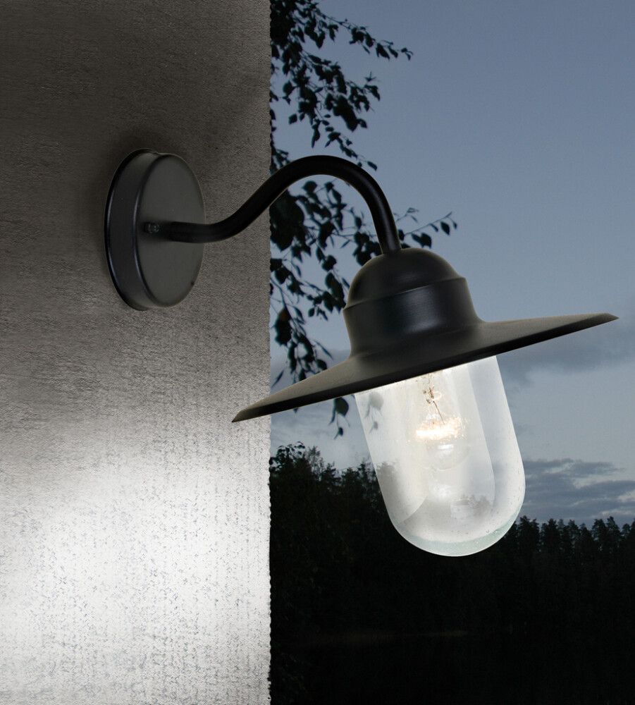 Ulkoseinävalaisin Airam Arvika musta Ø 37 cm IP44