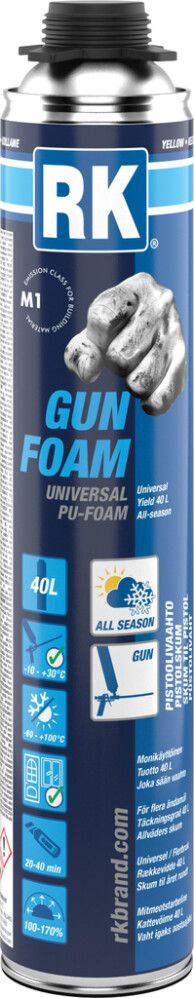 PU-pistoolivaahto RK Gun Foam All Season 750 ml