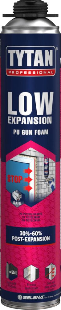 PU-pistoolivaahto Tytan Low Expansion Kesä 750 ml