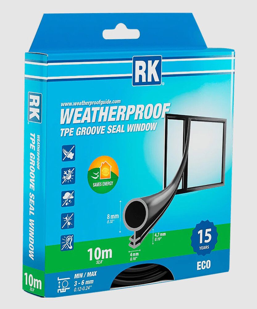 Uratiiviste ikkunaan RK musta 8 mm x 10 m