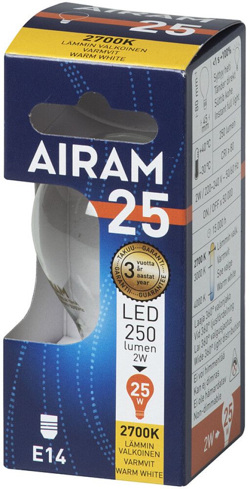 Koristelamppu Airam LED 2,5 W E14