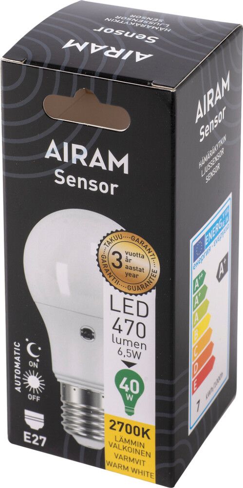 Vakiolamppu Airam LED 5,5W E27 Sensorilla