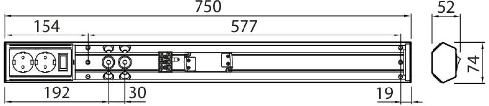 Työpistevalaisin Airam Handy 750 mm 1200 lm Pistorasiat
