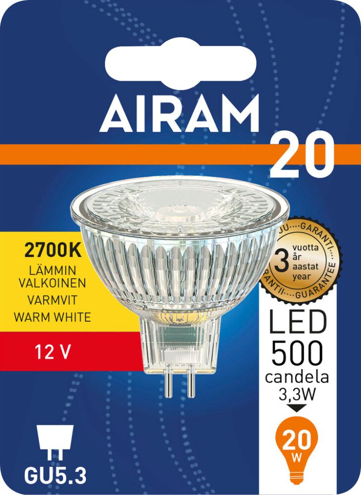 LED MR16 Airam 3,2 W GU5,3 12V