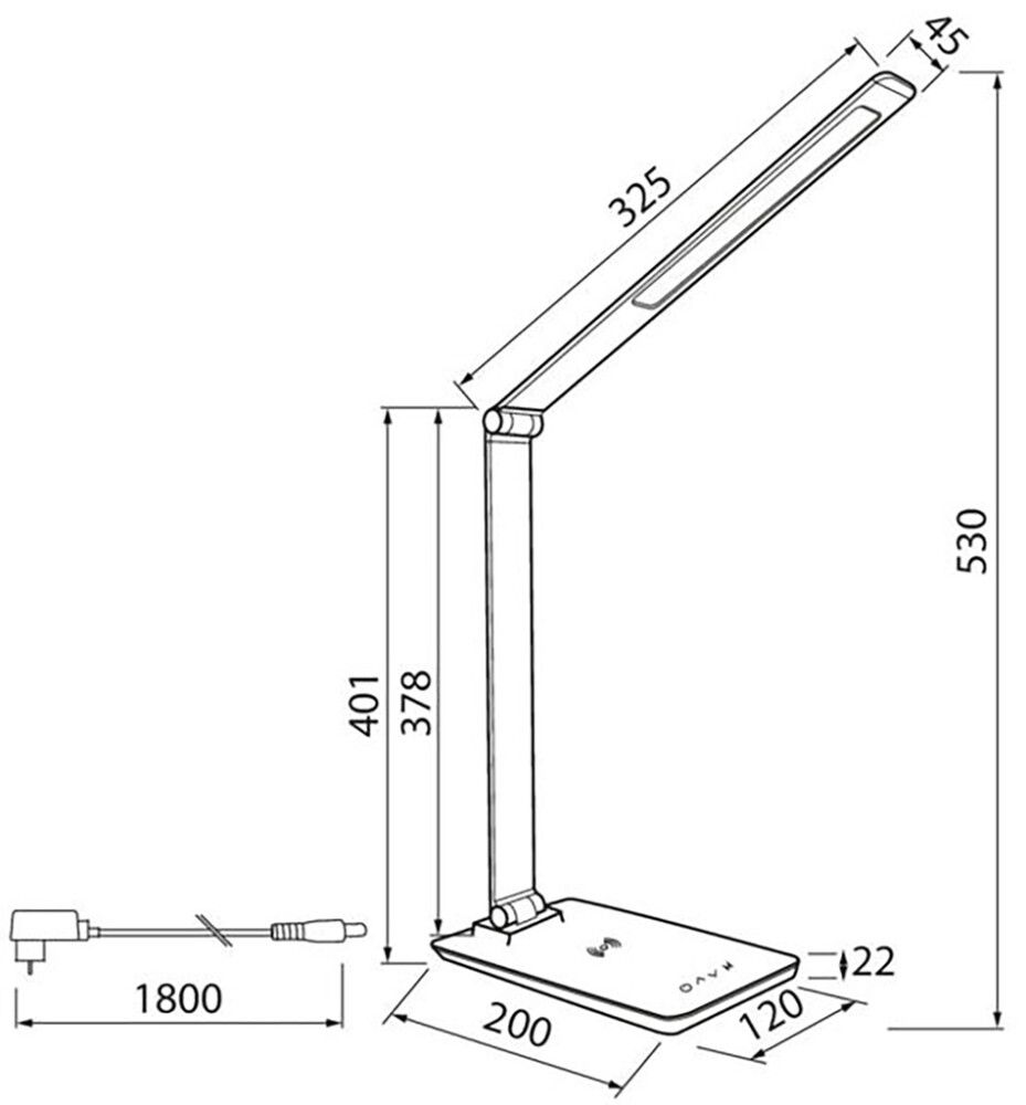 LED-pöytävalaisin Airam Daria 10W 3000–6000K 575lm