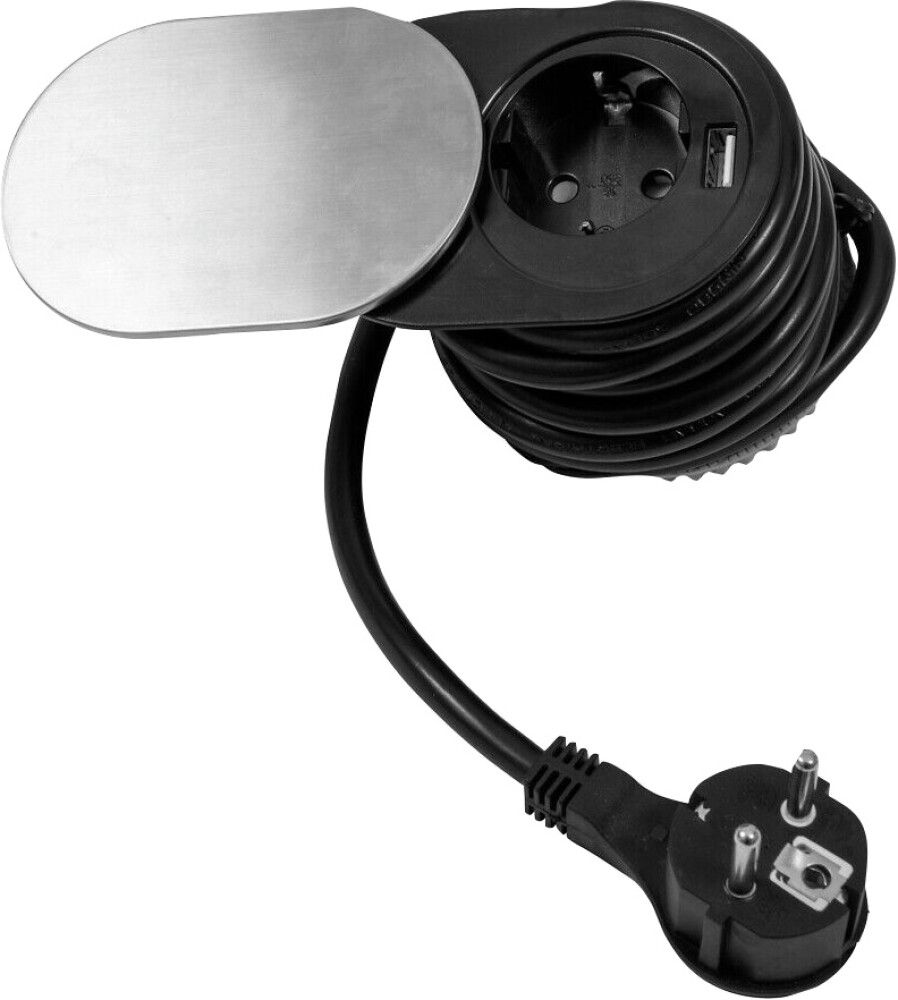 Upotettava pistorasia Airam Slide 1-os. 1 USB-liitäntä