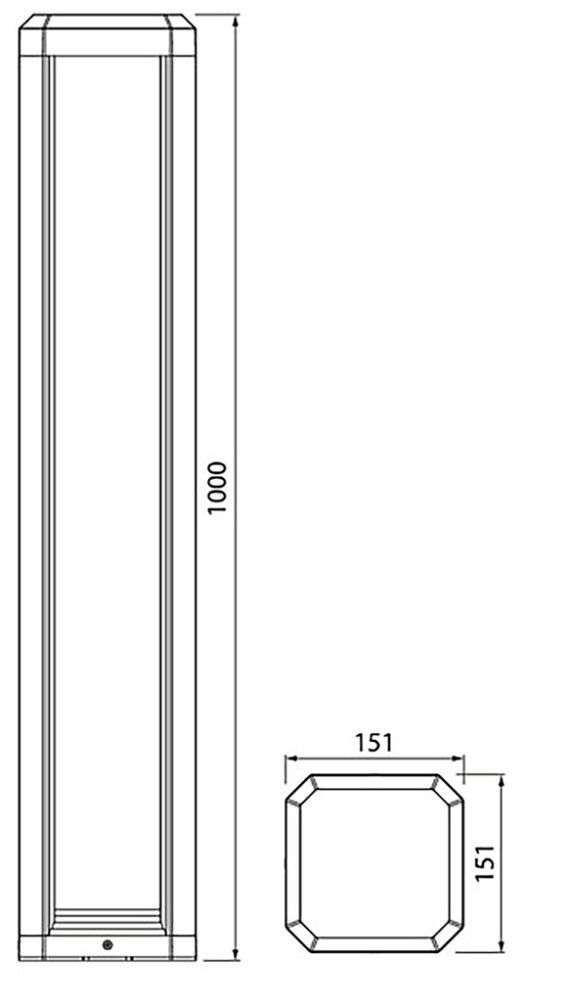 Pylväsvalaisin Airam Flen Musta 100 cm