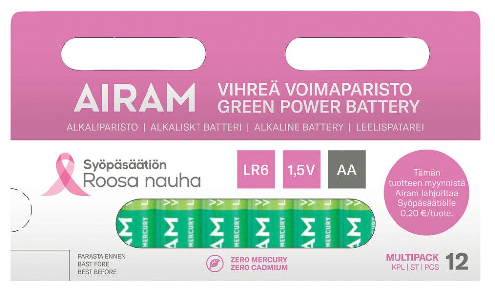 Voimaparisto Airam Roosa Nauha LR6 AA