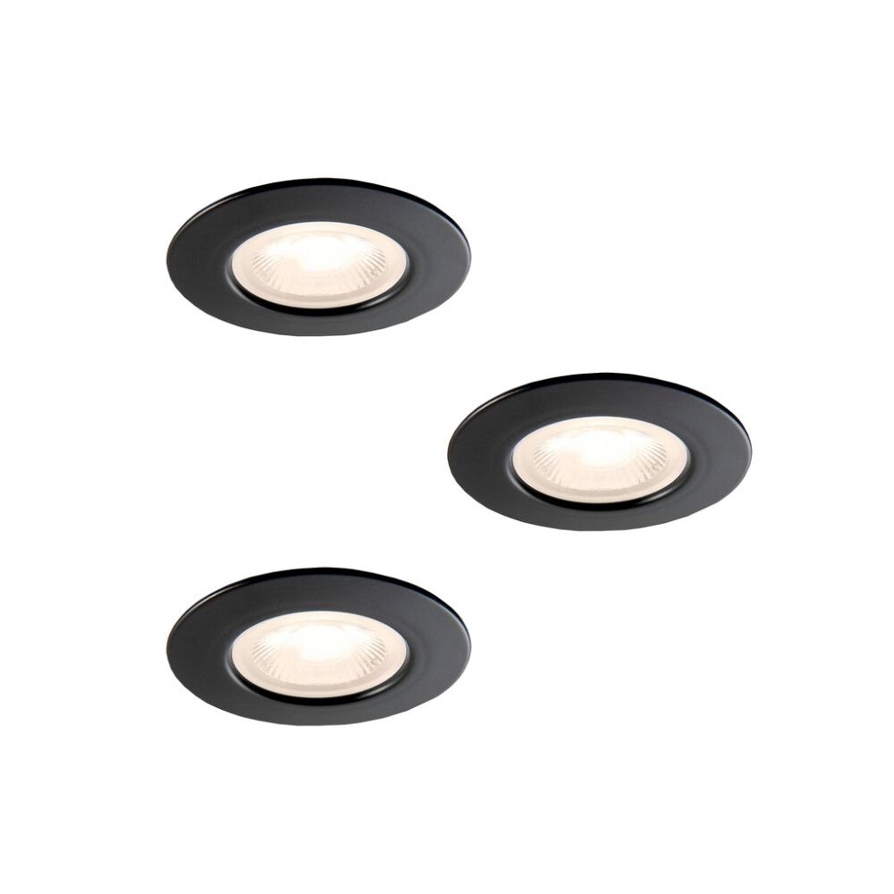 Alasvalo Airam Fio Fix musta Ø 8 cm IP44 3 kpl/pkt