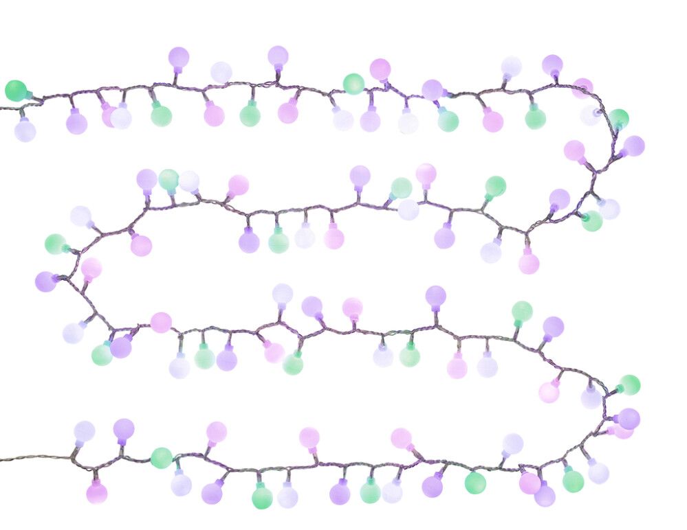 LED-valosarja Airam Bebe 100-os monivärinen 200 cm Roosa Nauha