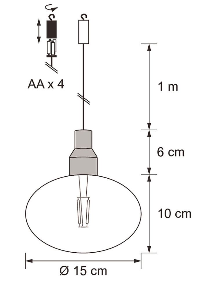 LED-koristevalo Airam Luoto ruskea Ø 15 cm