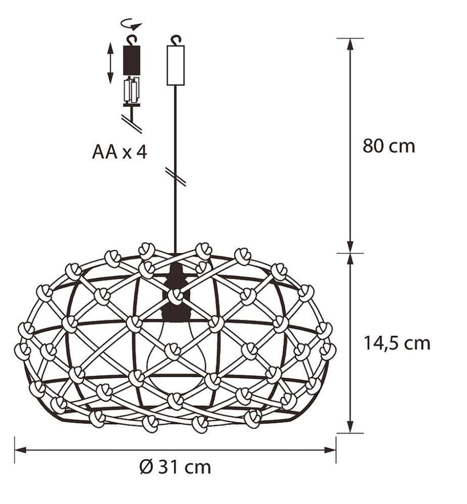 Koristevalaisin Airam Agni ruskea Ø 31 cm