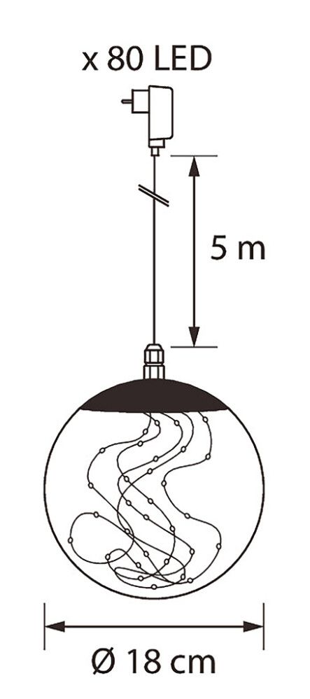 LED-koristevalo Airam Tirandi musta Ø 18 cm