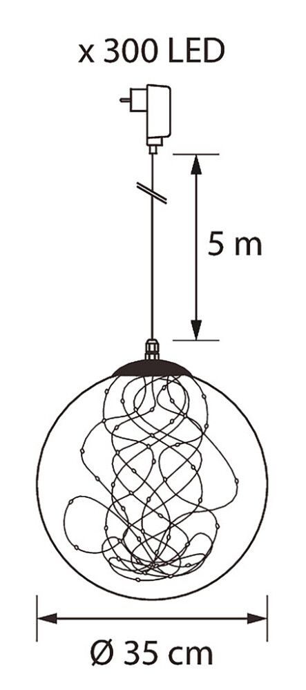 LED-koristevalo Airam Tirandi musta Ø 35 cm