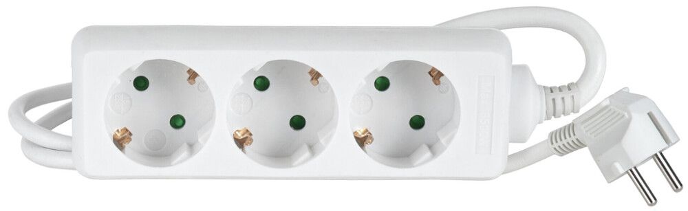 Jatkojohto Airam 3-os valkoinen 5 m