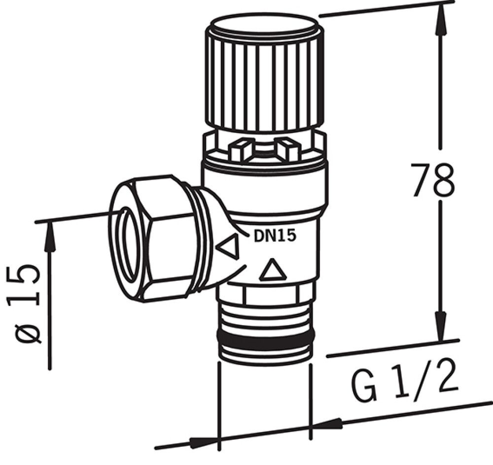 Varoventtiili Oras 1/2" 10 bar EM