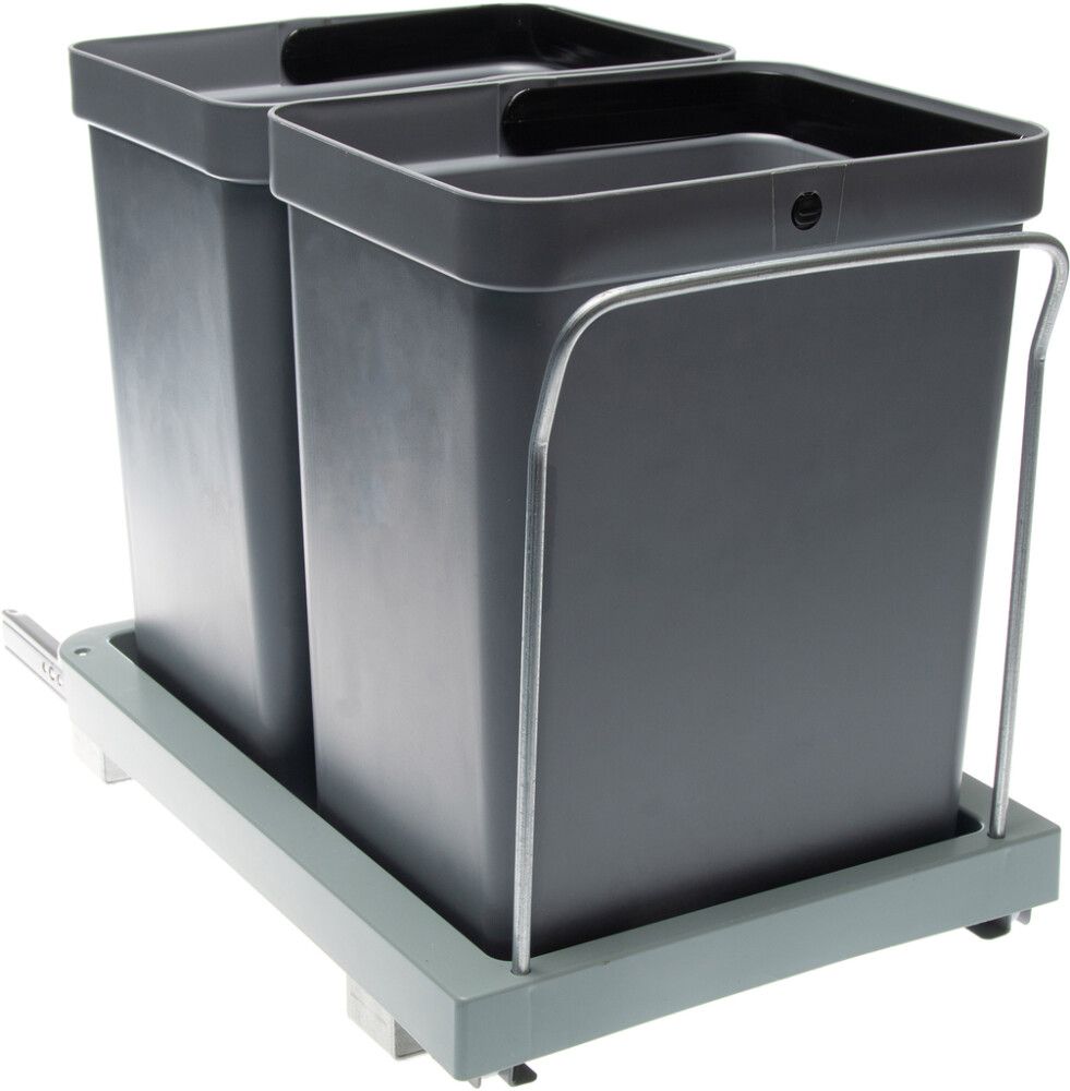 Muovipäällysteinen Jätesankovaunu 10 L Harmaa 2 Kpl