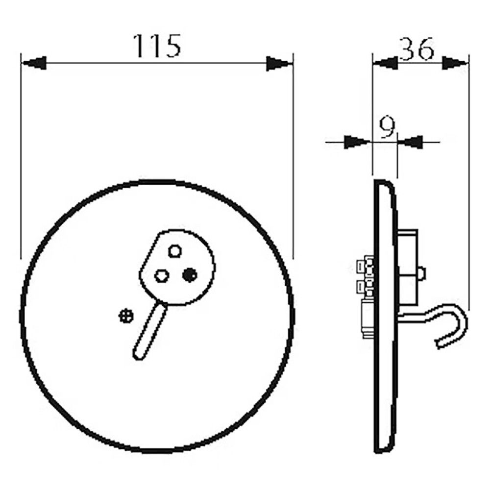Valaisinpistorasia ABB AKK13JP Valkoinen Ø115 mm