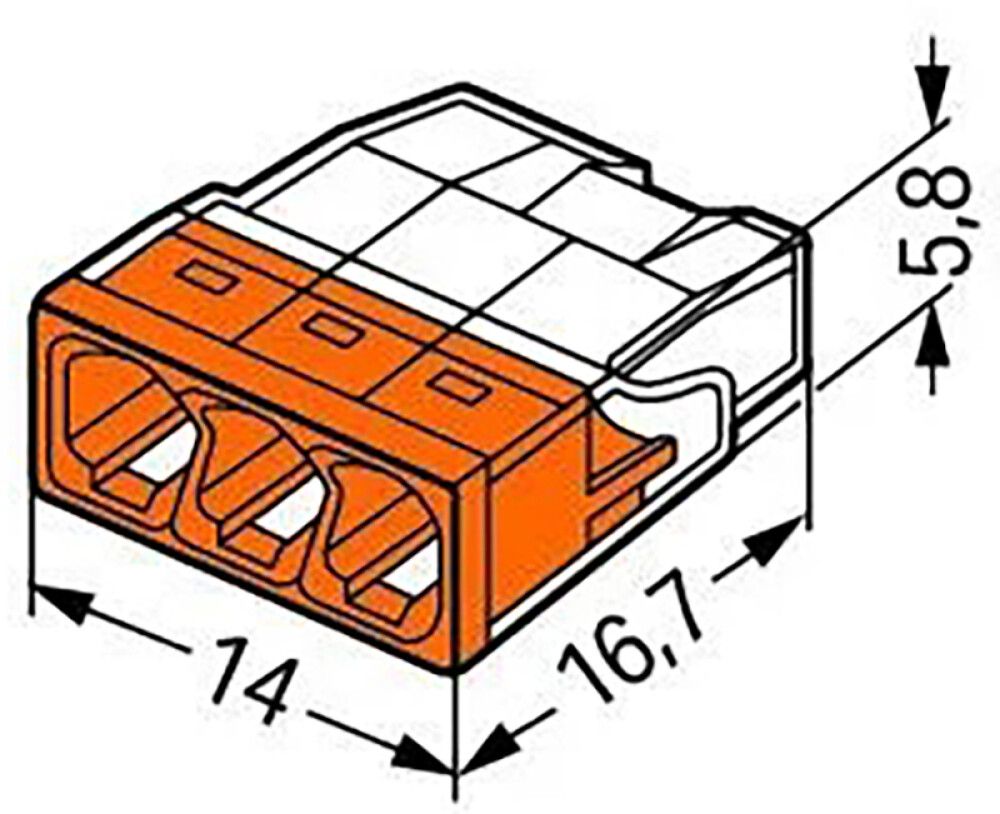 Rasialiitin Wago 2273-203 3-NAP 100 kpl