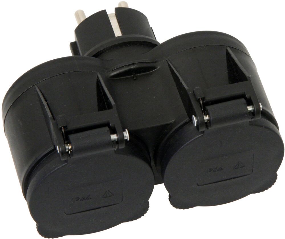 Haaroituspistorasia Opal 2-os IP44 Musta