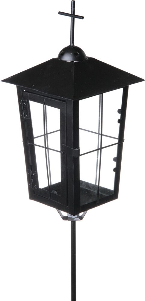 Hautalyhty metallivarrella 58 cm musta