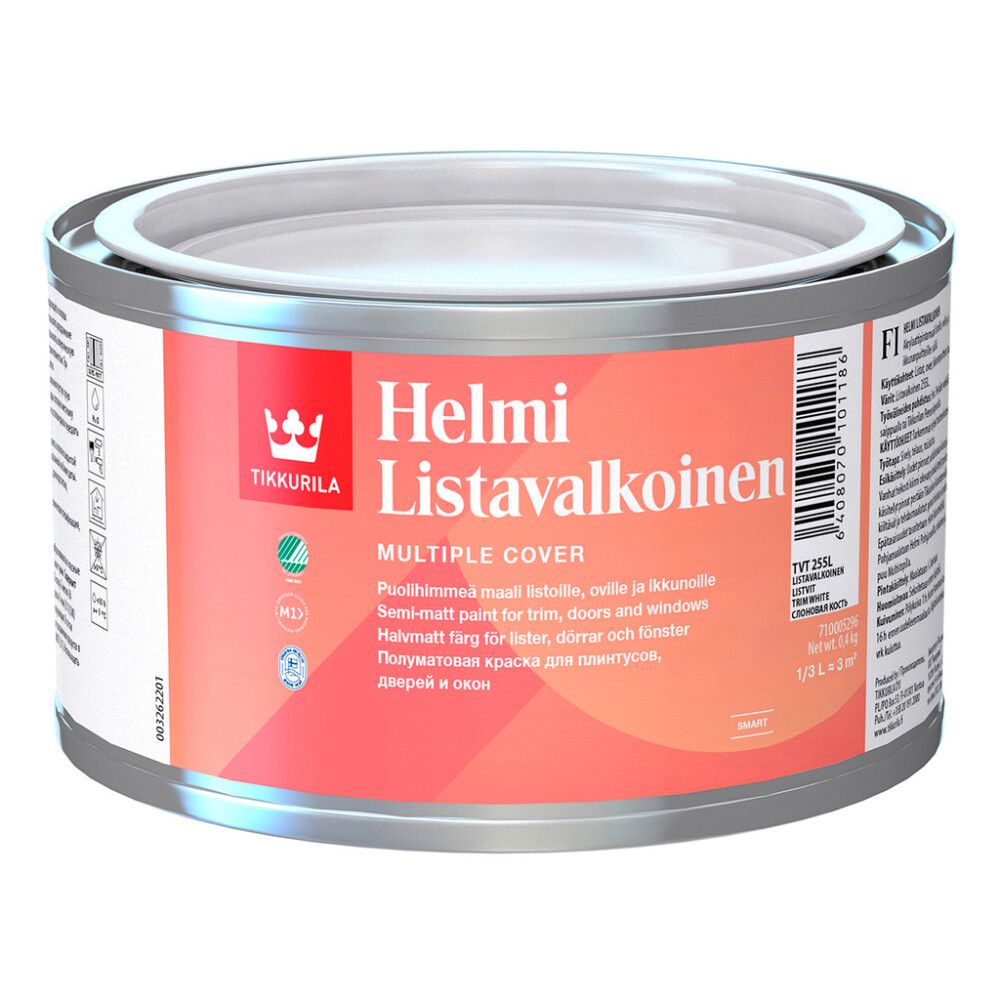Lista- ja ovimaali Tikkurila Helmi Listavalkoinen puolihimmeä